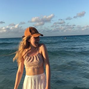 Tan suede free People hat